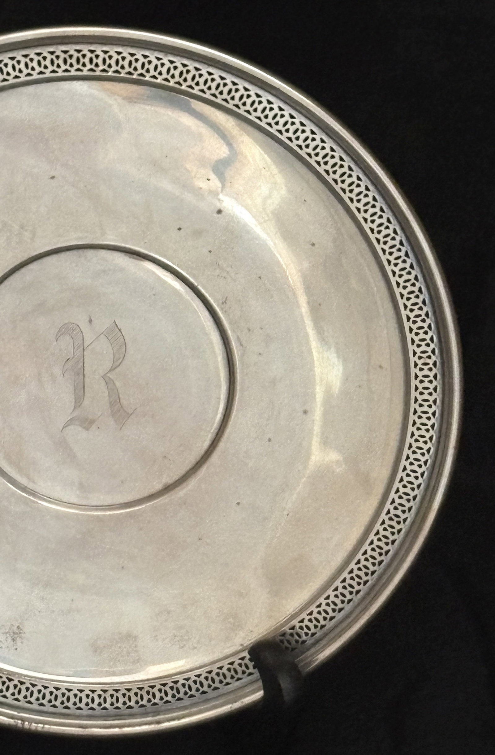 Sterling silver footed tray - 3