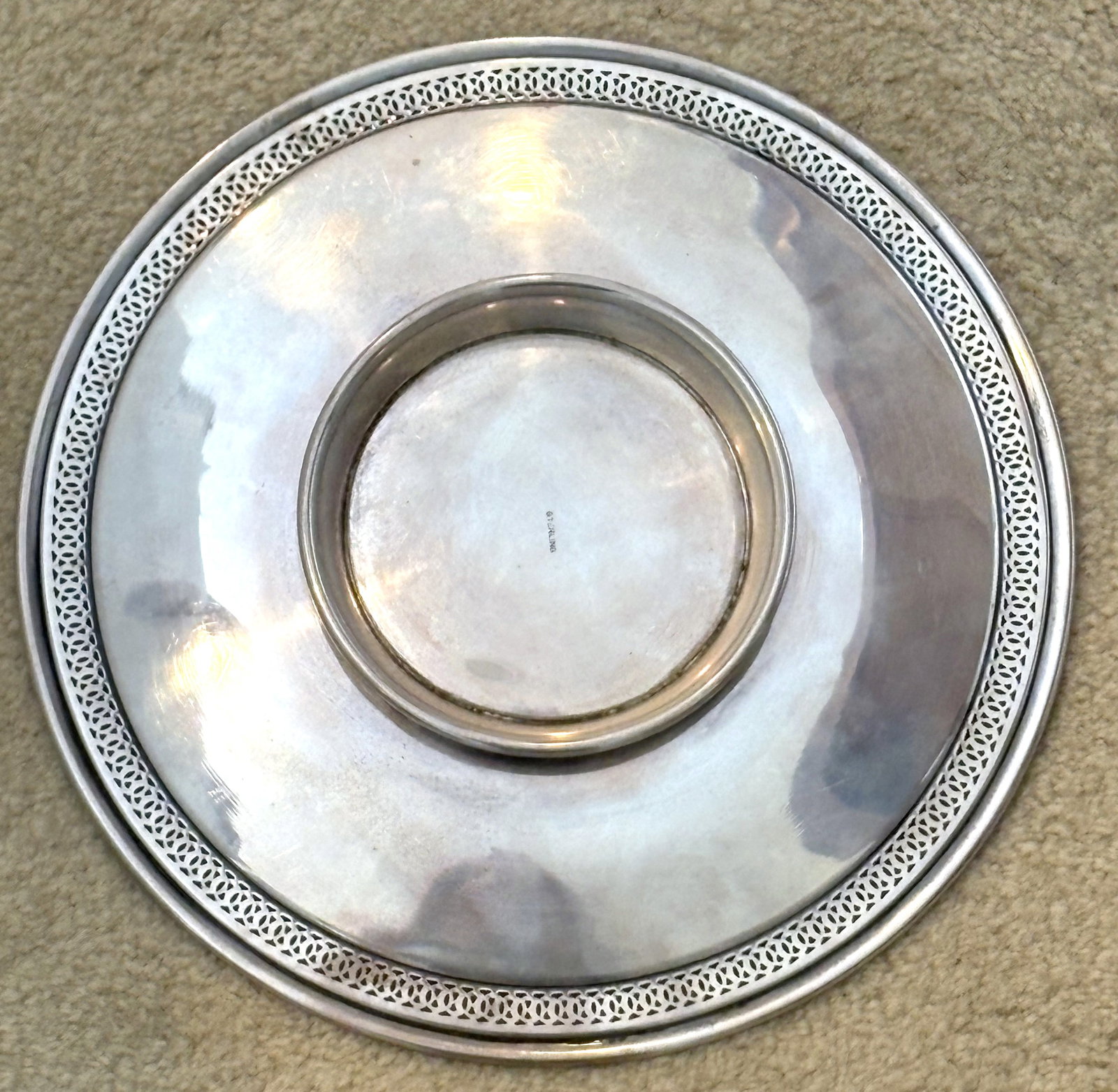 Sterling silver footed tray - 4
