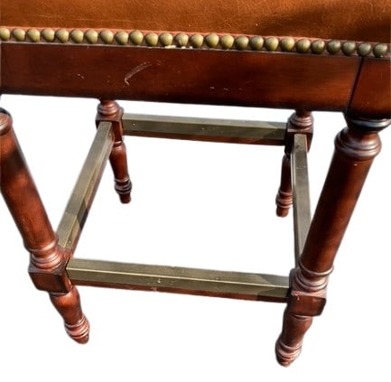Pair Frontgate 'Raffles' counter height barstools - 4