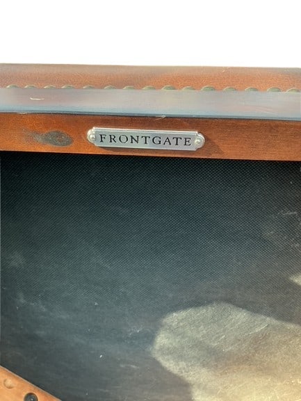 Pair Frontgate 'Raffles' counter height barstools - 5