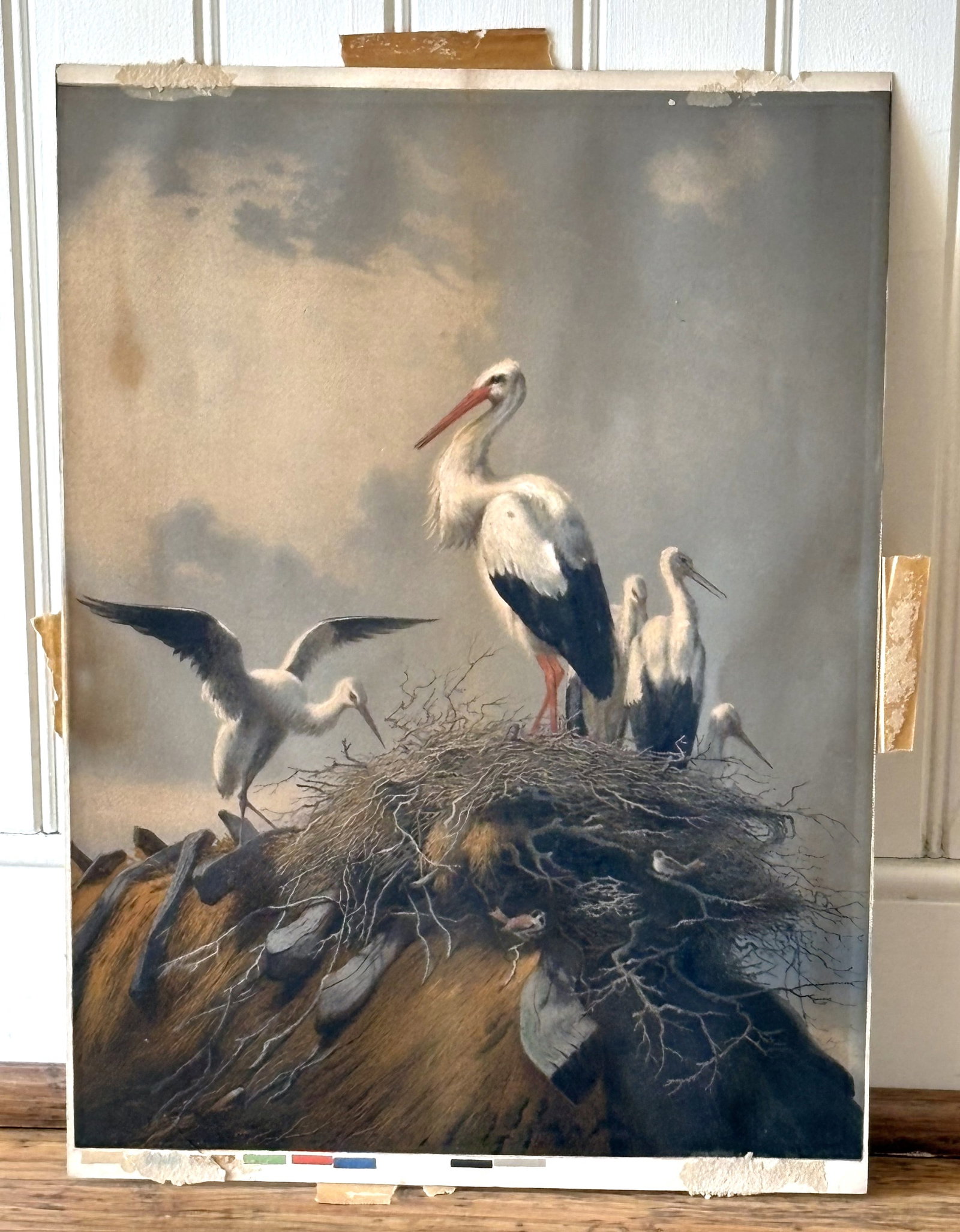 Albert B Walis 'Nesting Storks' Print - 2