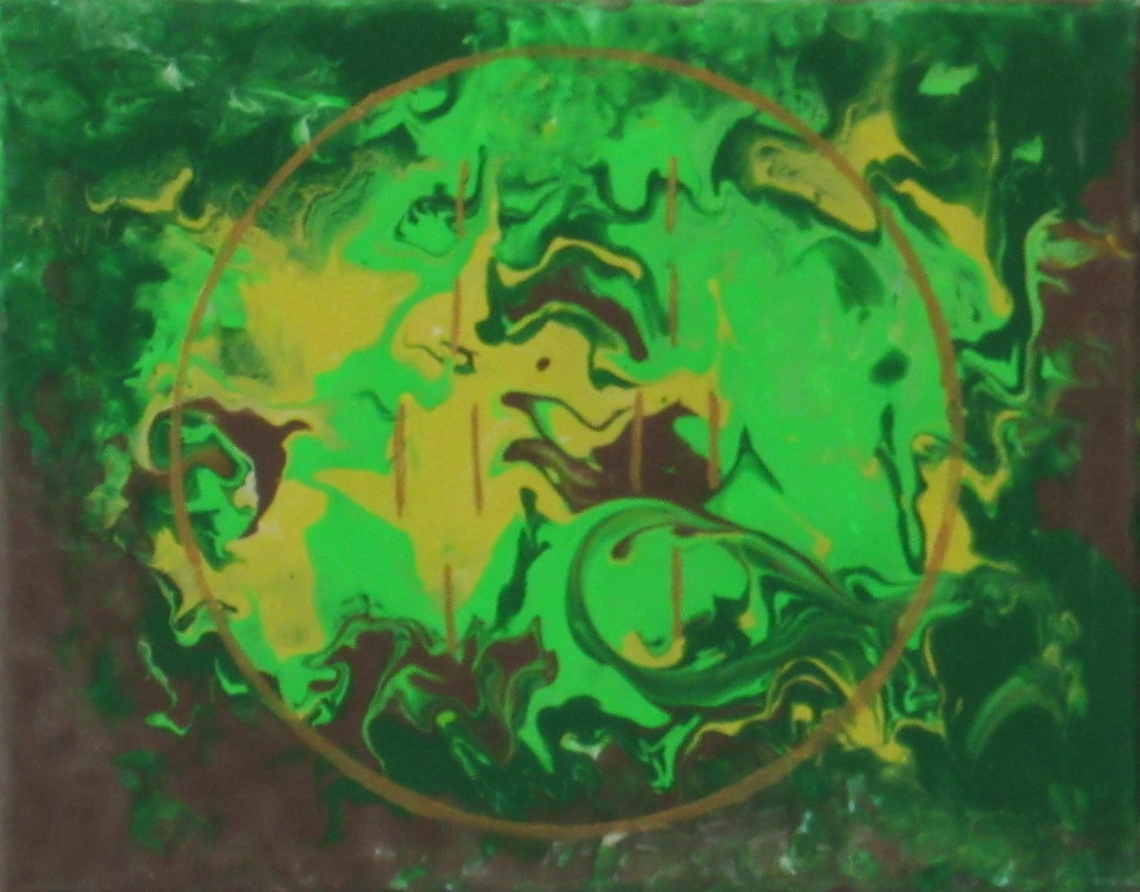 Obara Meji (Sheng): This painting represents Hexagram 46 of the I Ching, called Pushing Upward (? - Sh?ng), which corresponds to the Odù Òbàrà Méjì (or Obará Meji) in the Yoruba tradition of Ifá.Against this