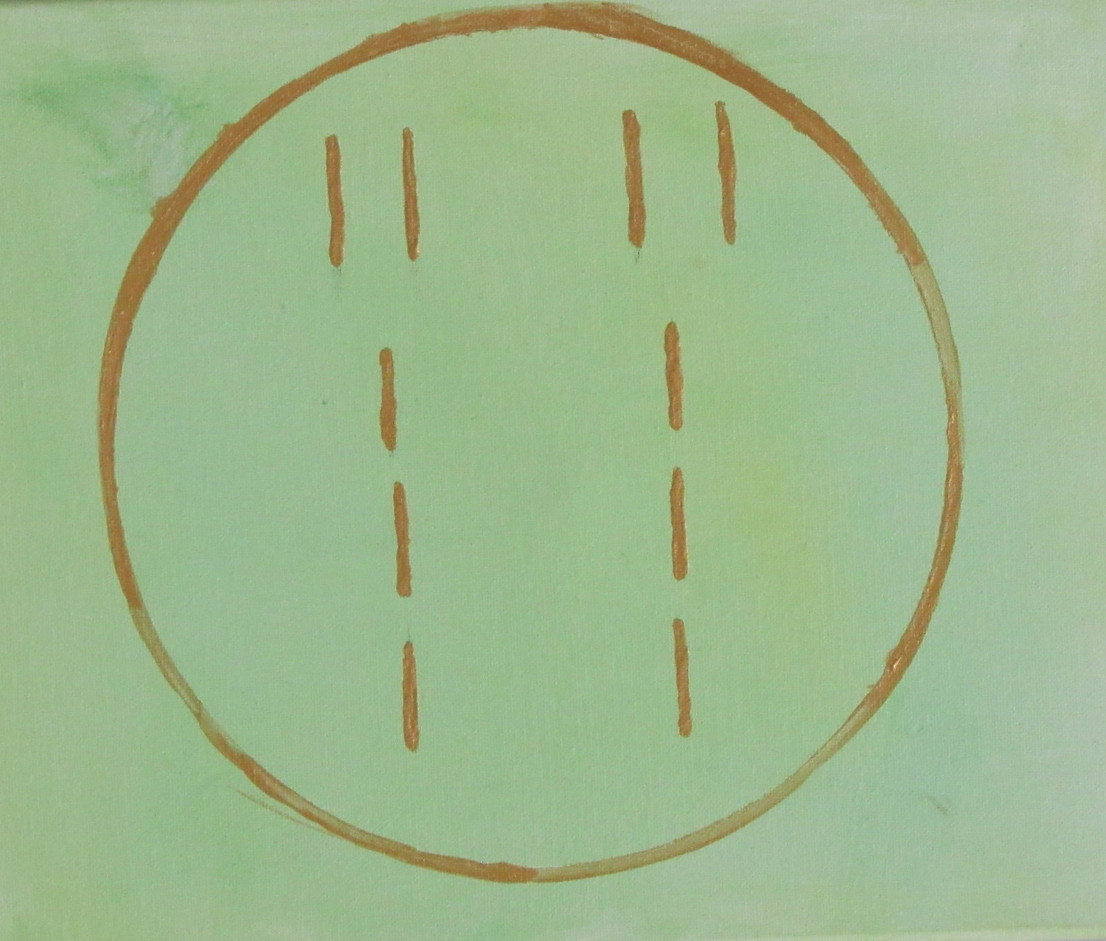 Ògúndá-Ìrosùn (dun): This painting represents Hexagram 33 of the I Ching, called Retreat (Dùn), which corresponds to the Odù Ògúndá-Ìrosùn, or to the geomantic structure connected to the energy of Odù Òshé