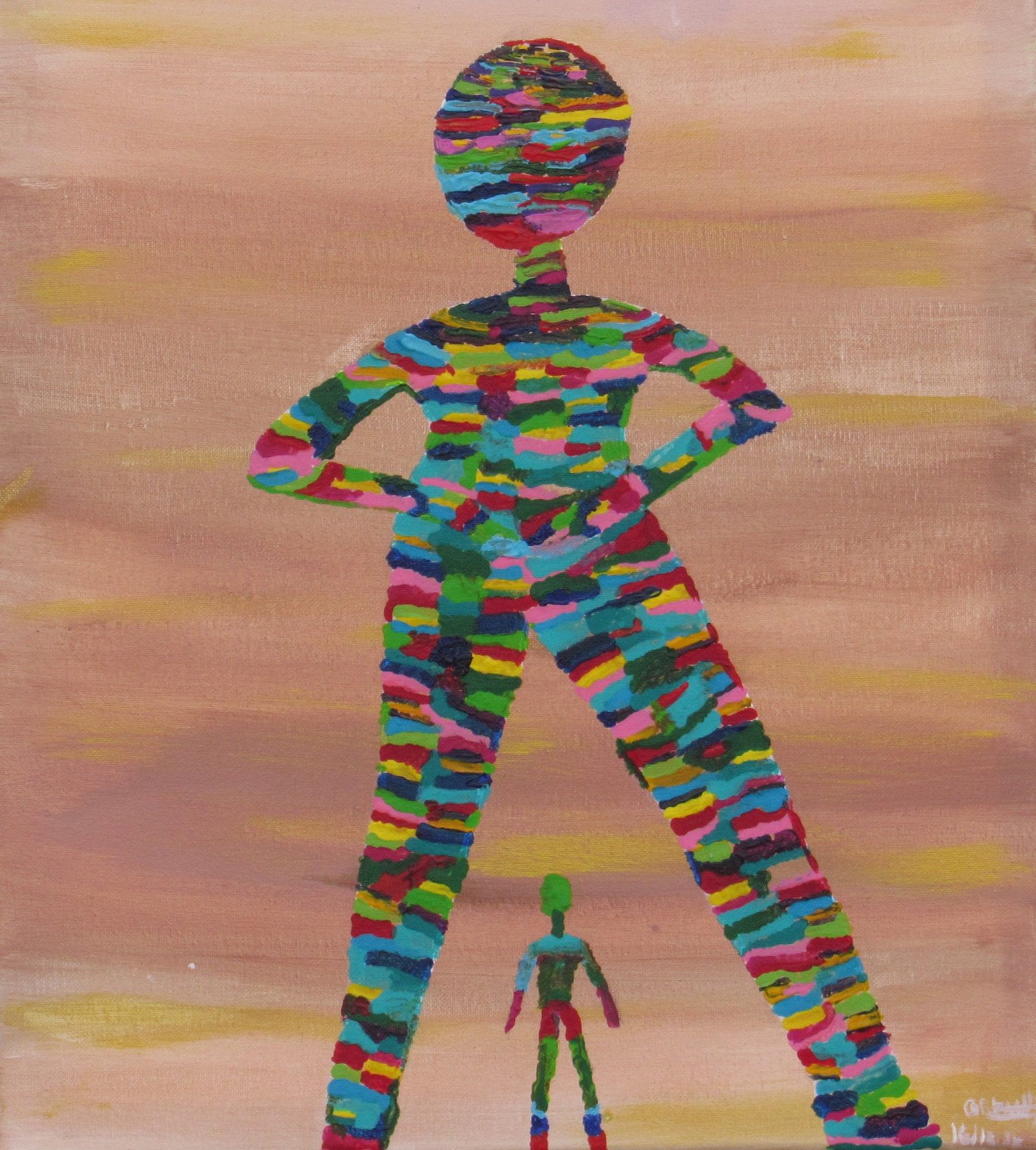 Guardian Within: Guardian Within is a symbolic figurative work featuring two human forms of dramatically different scale. He suggests protection, guidance, and the relationship between vulnerability and strength. The