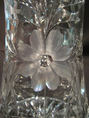 Cut & Etched Glass Water Set - Floral - 2