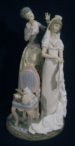 Retired Lladro figurine, "My Wedding Day" #1494: Lladro figurine, "My Wedding Day" #1494, created in 1986 by Jose Puche, retired in 1998, 15-1/4" high, 8-3/4" wide - no box.