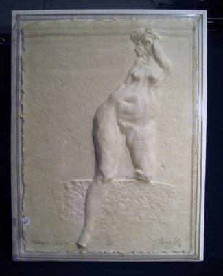 SignedTom Lytle ltd edition paper form of nude woman: Tom Lytle limited edition paper form of nude woman, "Contraposto Sotto in Su", #6/10, signed in pencil lower right Tom Lytle, in plexiglass frame.