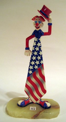 Ron Lee limited edition clown figurine Yankee Doo Lee D: Ron Lee limited edition clown figurine, "Yankee Doo Lee Dandee", "M0101, #53/500, 13" high.