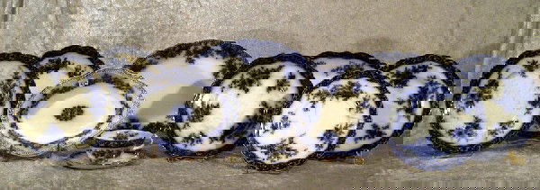 Henry Alcock "Touraine" Pattern: Henry Alcock "Touraine" pattern: 4 plates, 1 bread plate - cracked, cup & saucer - cracked, oval platter - cracked and of different patterns oval bowl and oval platter.