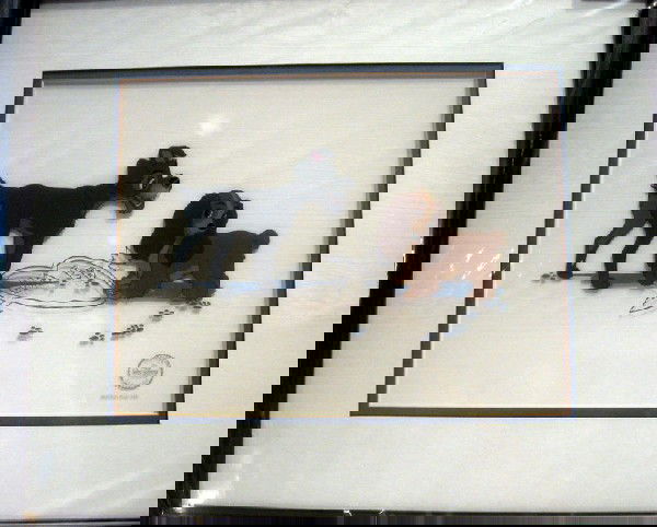 Framed Walt Disney sericell, "Lady and the Tramp Puppy : Framed Walt Disney sericell, "Lady and the Tramp Puppy Love", limited edition size of 5000, 18.5" x 21.5" overall.