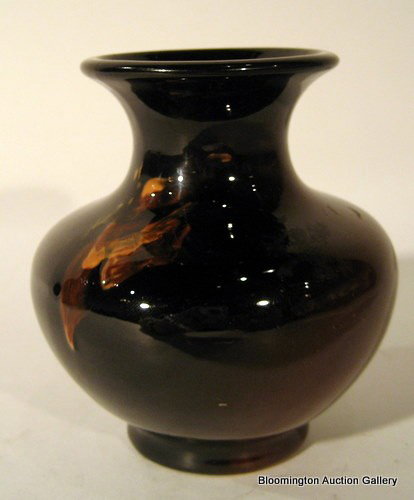 Louwelsa Weller Art Pottery Vase w/Flower, Antique : Louwelsa Weller Art Pottery Vase w/Flower, Antique - 4.25" high ***PLEASE NOTE, EXPRESS SHIPPING AVAILABLE FOR THIS ITEM: For an additional handling fee of $15.00, this item will be shipped within 48 