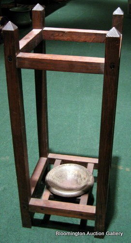 Oak Arts & Crafts umbrella stand: Oak Arts and Crafts umbrella stand. 29" high x 11.75" wide square- Antique ***PLEASE NOTE: FREE SHIPPING for FURNITURE PURCHASES $2,500 and GREATER to Central Pennsylvania & New York City, New York.**