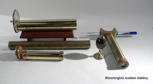 5 Misc Kaleidoscopes in brass frames: Five Misc. Kaleidoscopes in Brass Frames 8" long to 14" long- Vintage. one glass panel is damaged ***PLEASE NOTE, EXPRESS SHIPPING AVAILABLE FOR THIS ITEM: For an additional handling fee of $15.00, th