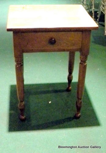 Early Walnut Side Table with 1 Drawer: Early walnut side table with one drawer, 28.5" high, 20.5" wide - Antique ***PLEASE NOTE: FREE SHIPPING for FURNITURE PURCHASES $2,500 and GREATER to Central Pennsylvania & New York City, New York.***