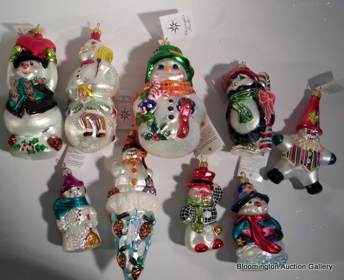 9 Christopher Radko Hand Painted Christmas Ornaments: 9 Christopher Radko Hand Painted Christmas Ornaments w/Original Box