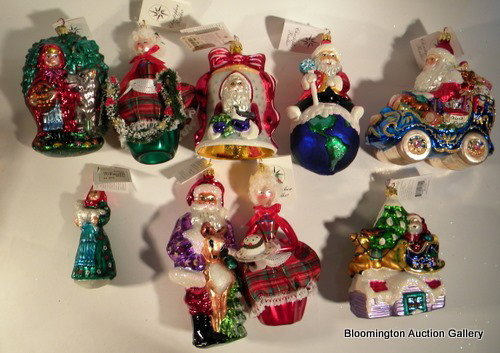 9 Christopher Radko Hand Painted Christmas Ornaments: 9 Christopher Radko Hand Painted Christmas Ornaments w/Original Box