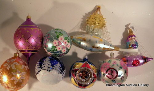 8 Christopher Radko Hand Painted Christmas Ornaments: 8 Christopher Radko Hand Painted Christmas Ornaments w/Original Box