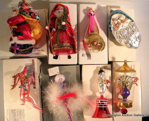 8 Christopher Radko Hand Painted Christmas Ornaments: 8 Christopher Radko Hand Painted Christmas Ornaments w/Original Box