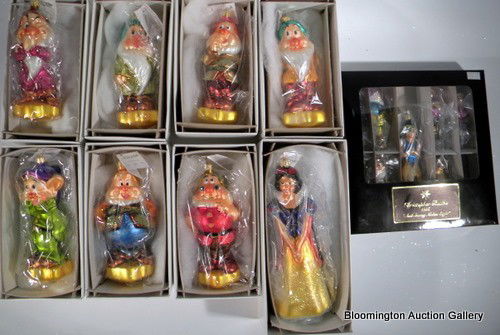 9 Christopher Radko Snow White & 7 Dwarfs Hand Painted : 9 Christopher Radko Snow White & 7 Dwarfs Hand Painted Christmas Ornaments w/Original Box