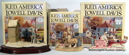3 Lowell Davis Figurines - Warm Milk, Milk Mouse&.....: 3 Lowell Davis Figurines - Warm Milk, Milk Mouse, & No Private Time - w/Original Box . Animal Figurines