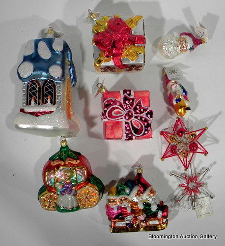 9 Christopher Radko Hand Painted Ornaments: 9 Christopher Radko Hand Painted Ornaments