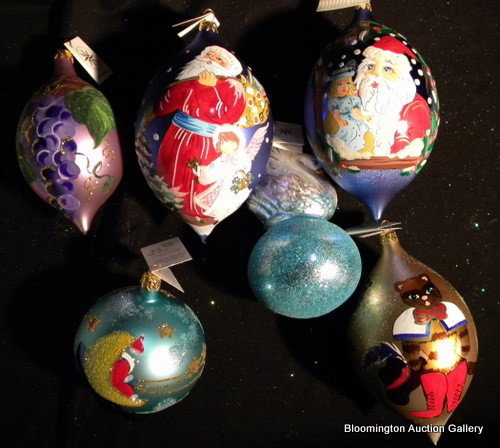 6 Christopher Radko Hand Painted Ornaments: 6 Christopher Radko Hand Painted Ornaments