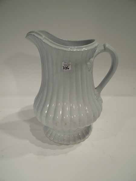 JW Pankhurst Ironstone Pitcher: J.W. Pankhurst white Ironstone pitcher - antique - 11"h