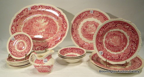 Mason's Vista Ironstone - 22 Pcs: 22 Pc Mason's Vista Ironstone China - 3 Dinner Plates, 2 Soup Bowls, 3 Sauce Dishes, 3 Cereal Bowls, 5 Saucers, Bread Plate, Creamer, 2 Salad Plates, Oval Platter - Vintage ***DUE TO THE FRAGILE NATUR