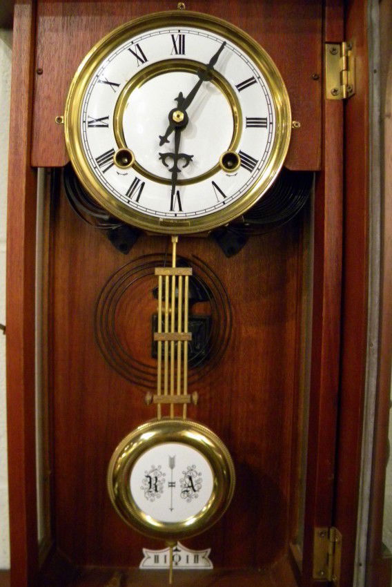 Wood Wall Clock w/Pendulum and Horse Finial Lot 20030