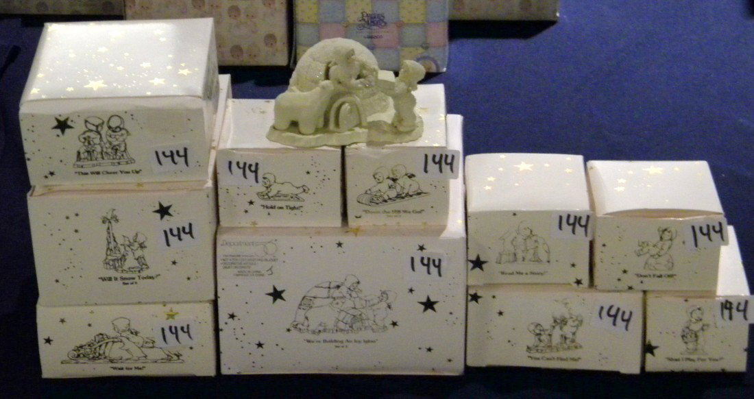 10 Dept. 56 'Snowbabies' Pewter Figurines WOB's: 10 Dept. 56 'Snowbabies' Pewter Miniature Figurines WOB's including: "This Will Cheer You Up", "Will It Snow Today?", "Wait For Me!", "Hold On Tight!", "Down the Hill We Go!", "We're Building an Icy I
