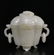 A CARVED WHITE JADE CENSER AND COVER , QING DYNASTY