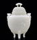 A CARVED WHITE JADE VASE AND COVER , QING DYNASTY