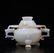 A CARVED WHITE JADE CENSER AND COVER , QING DYNASTY
