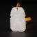 A CARVED WHITE JADE 'LION' PENDANT ,QING DYNASTY