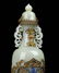 A CARVED WHITE JADE VASE AND COVER - 6