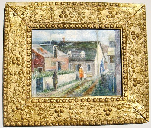 GEORGE HAND WRIGHT (1872-1951 American): Oil painting on canvas "8''x10 1/2'' signed lower left Wright -INA