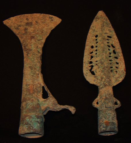 Two Early Bronze Weapons: Two Early Bronze Weapons 9 1/2in 91/4in