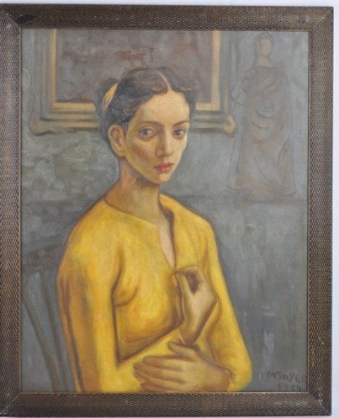 MOSES SOYER (1899-1974): MOSES SOYER (1899-1974) 23 1/2''X29 1/2'' Signed lower right MSOYER 1954