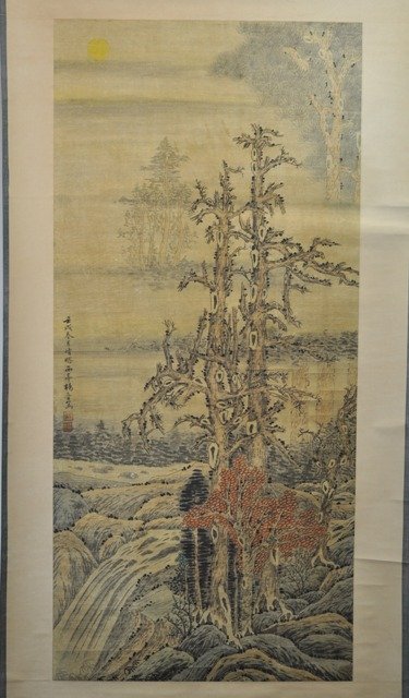 YANG JIN (1644-1728) HANGING SCROLL.: YANG JIN (1644-1728) HANGING SCROLL. Ink color on paper signed by yang jin with two artist's seals.23''x50'' in