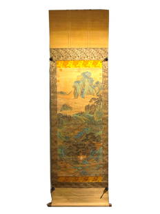QIU YING: QIU YING 仇英 绢本立轴
