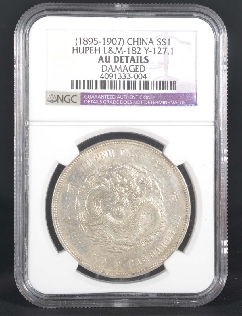 China ,Hupeh $1 (1895-1907): NGC AU Detail 4091333-004 Silver