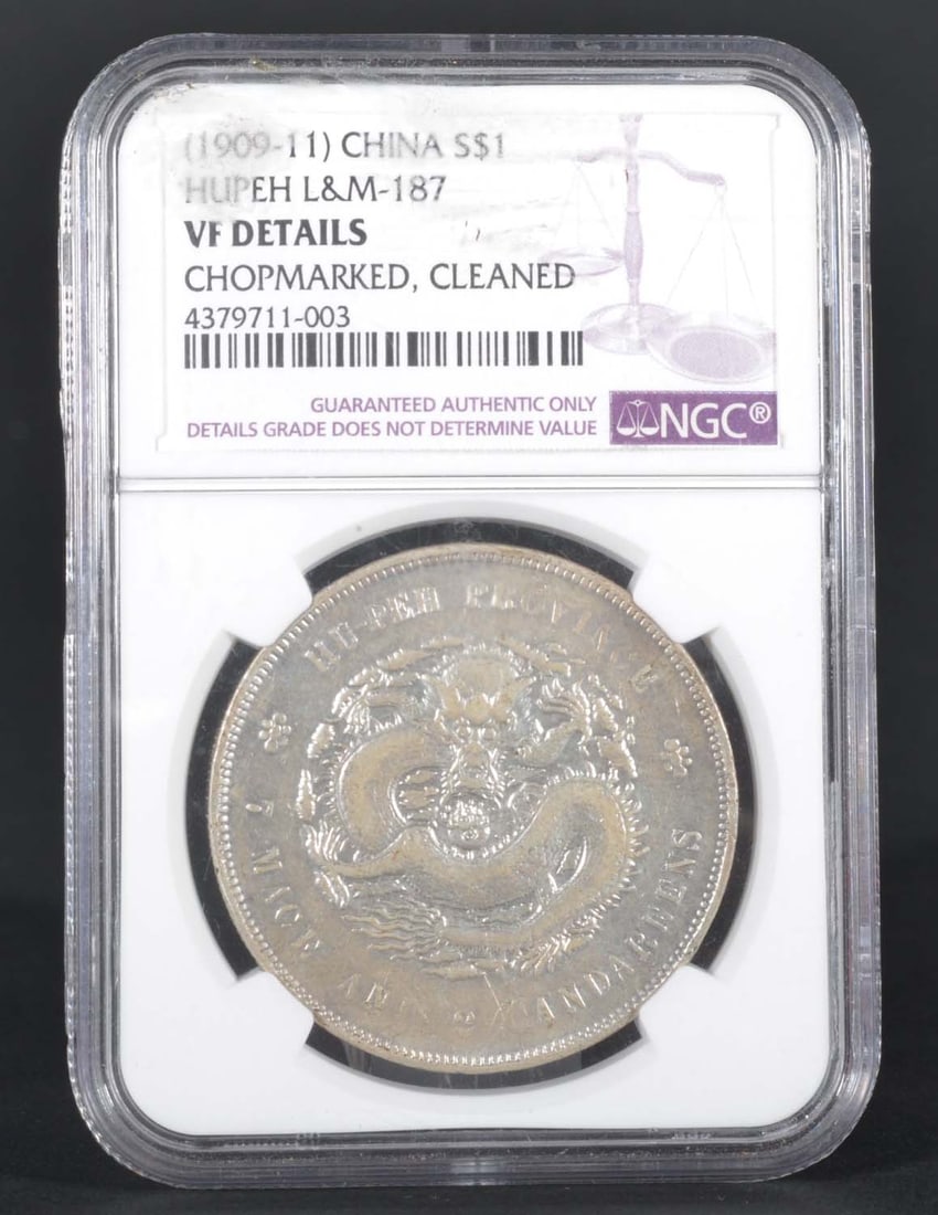 China Hupeh $1 (1909-11): NGC VF Detail 4379711-003 Silver