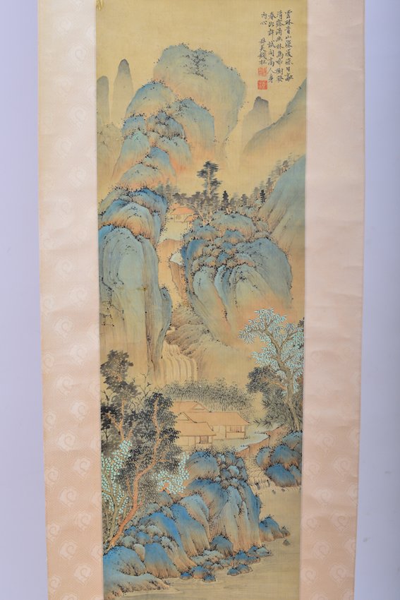 QIAN DU (1764-1845): Hang scroll ink color on paper. 34 in. (86.3 cm) long, 10 5/8 in. (27 cm) wide.