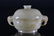 A CARVED WHITE JADE BOWL AND COVER - 2