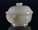A CARVED WHITE JADE BOWL AND COVER - 3