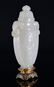 A WHITE JADE CARVING OF VASE AND COVER - 2