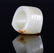 A CARVED WHITE AND RUSSET JADE 'POEM' ARCHER'S RING - 6