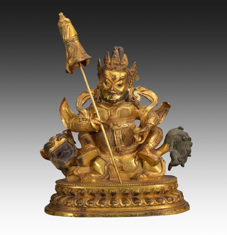 A GILT-BRONZE FIGURE OF KUBERA (1 of 7)