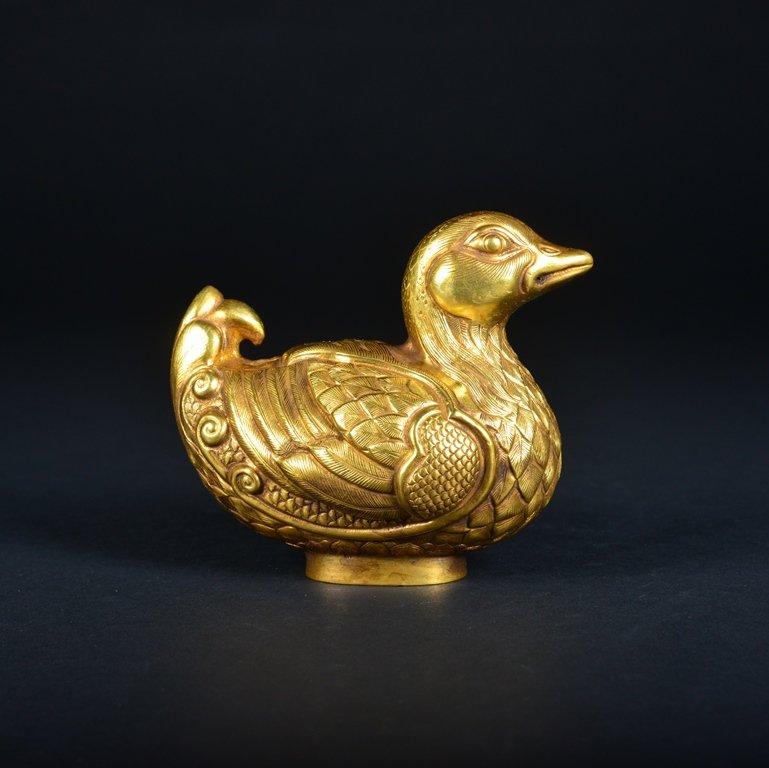 A GILT-SILVER MANDARIN DUCK (1 of 6)