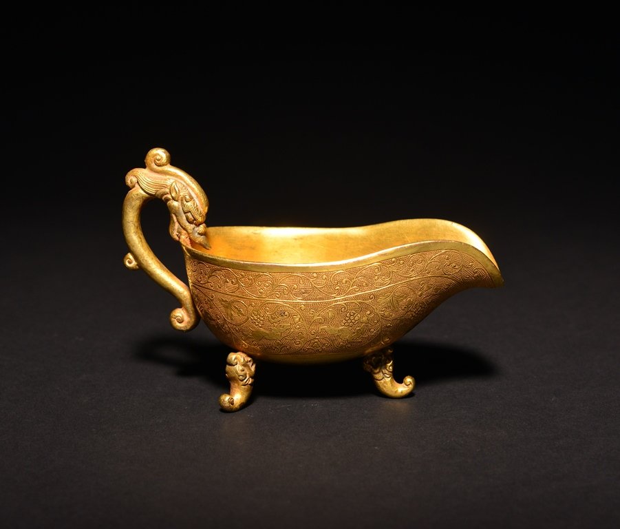 A GILTED TRIPOD CUP (1 of 6)